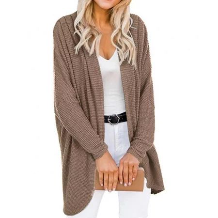 Womens Long Cardigan Sweaters Oversized Open Front Long Sleeve Fall Knit Duster Coats | Walmart (US)