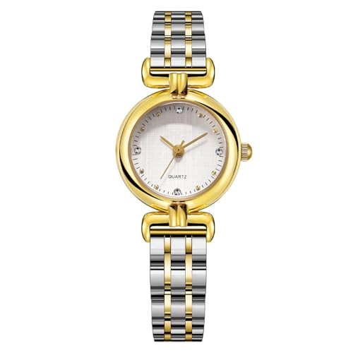 findtime Gold Watches for Women Ladies Watches Gold Watch Womens Watch Dainty Gold Watch Bracelet Watch Fashion Watches for Women, White-Middle Gold | Amazon (US)