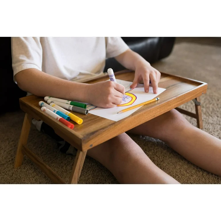 Better Homes & Gardens Acacia Wood Rectangular Bed Tray with Stand in Natural Finish Brown, One S... | Walmart (US)