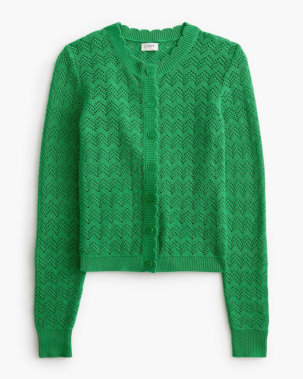 Scalloped pointelle cardigan sweater | J.Crew Factory