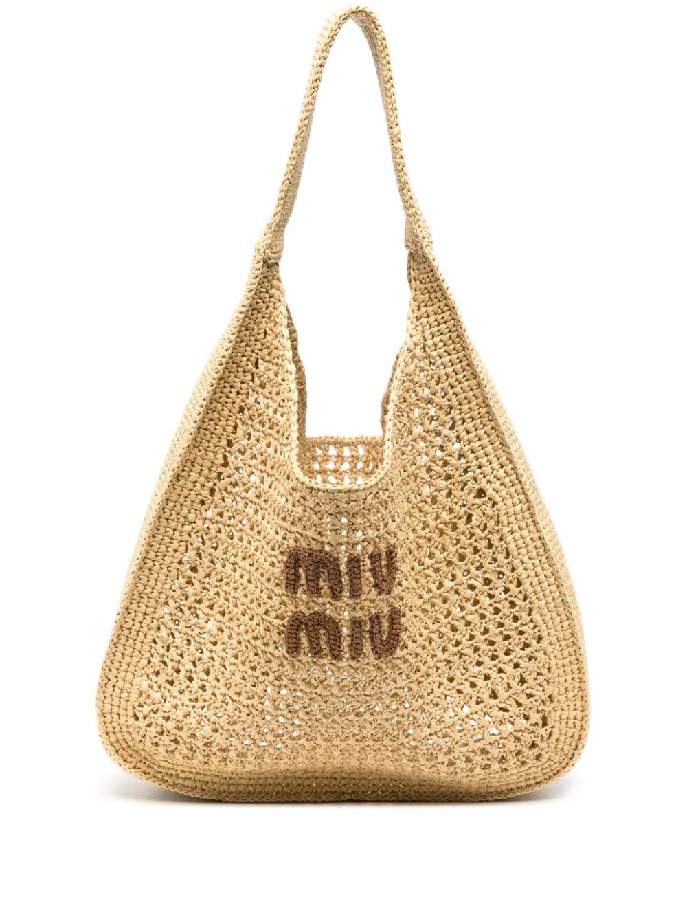 Miu Miu logo-patch Raffia Tote Bag - Farfetch | Farfetch Global