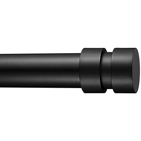 Ivilon Drapery Window Curtain Rod - End Cap Style Design 1 Inch Pole. 72 to 144 Inch Color Black | Amazon (US)