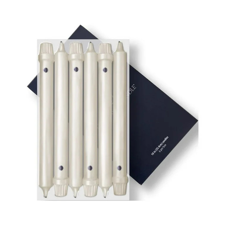 Colonial Candle Classics Unscented Taper Candle Ivory, Dripless, 10 inch, 8 Hours Burn, Pack of 6 | Walmart (US)