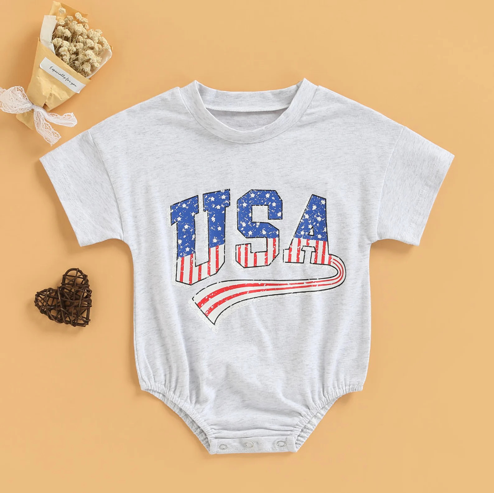 Newborn Baby Boys Girls Independence Day Romper, Baby Boys Girls Sweatshirt Jumpsuits, Baby USA R... | Etsy (US)