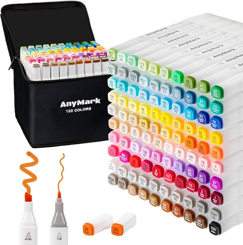 AnyMark Alcohol Markers, 100 Colors Alcohol Markers Set, Dual Tips Alcohol-Based Art Markers for ... | Amazon (CA)