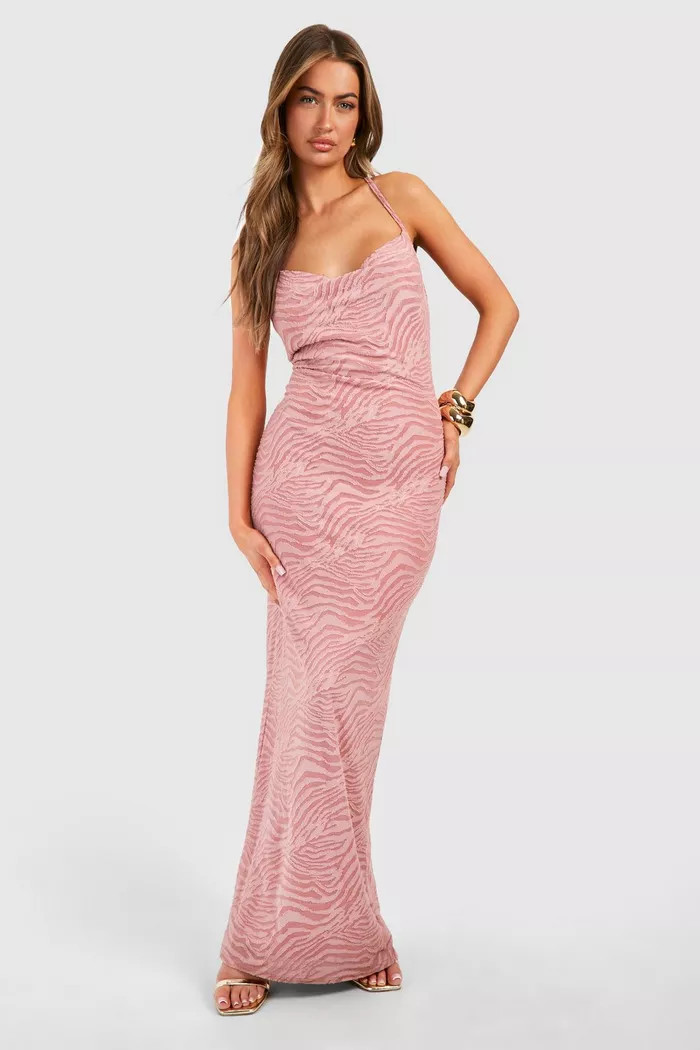 Cowl Neck Devore Maxi Slip Dress | Boohoo.com (UK & IE)
