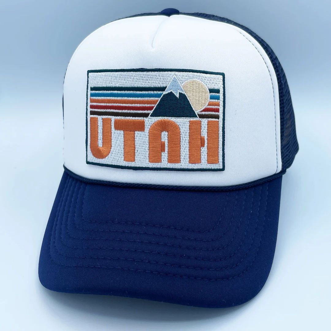 Utah Trucker Hat - Retro Mountain Utah Snapback Hat / Adult Hat | Etsy (US)