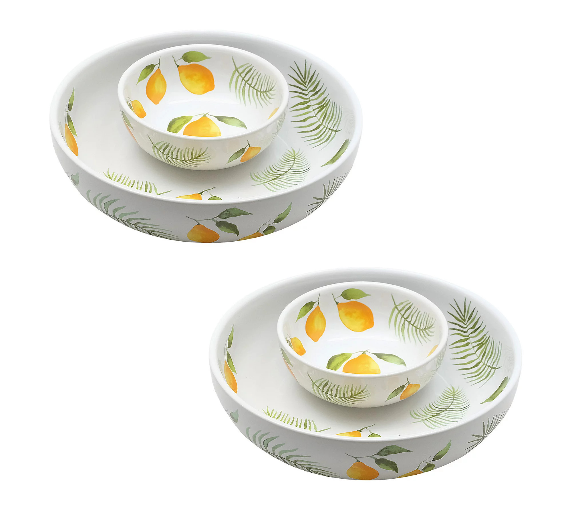 Temp-tations Set of 2 Personal Snack Tray/Chip and Dip Bowl | QVC