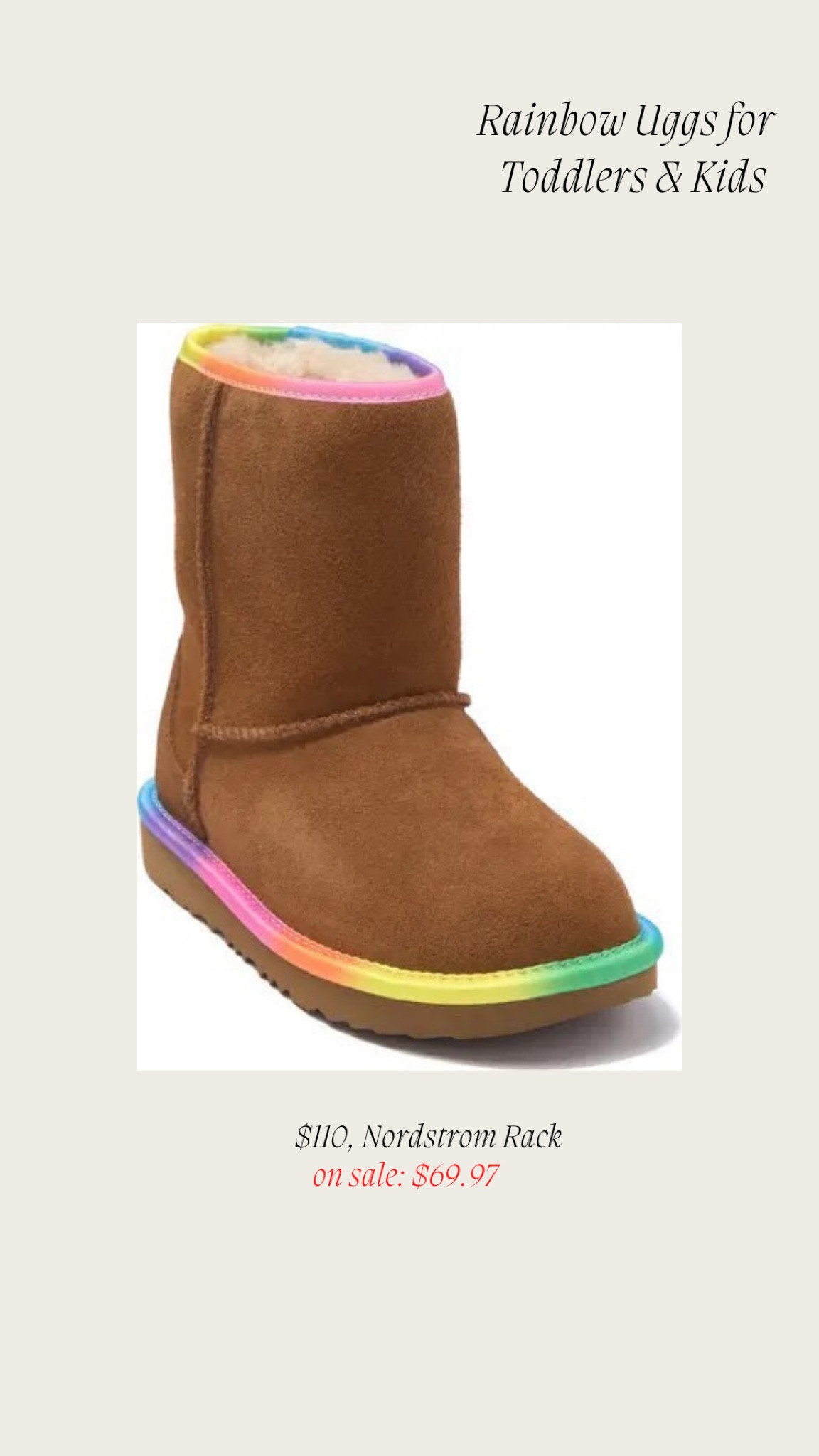 Cutest rainbow Uggs for kids & toddlers on sale at Nordstrom Rack #snowboots 

#LTKFind #LTKkids #LTKshoecrush