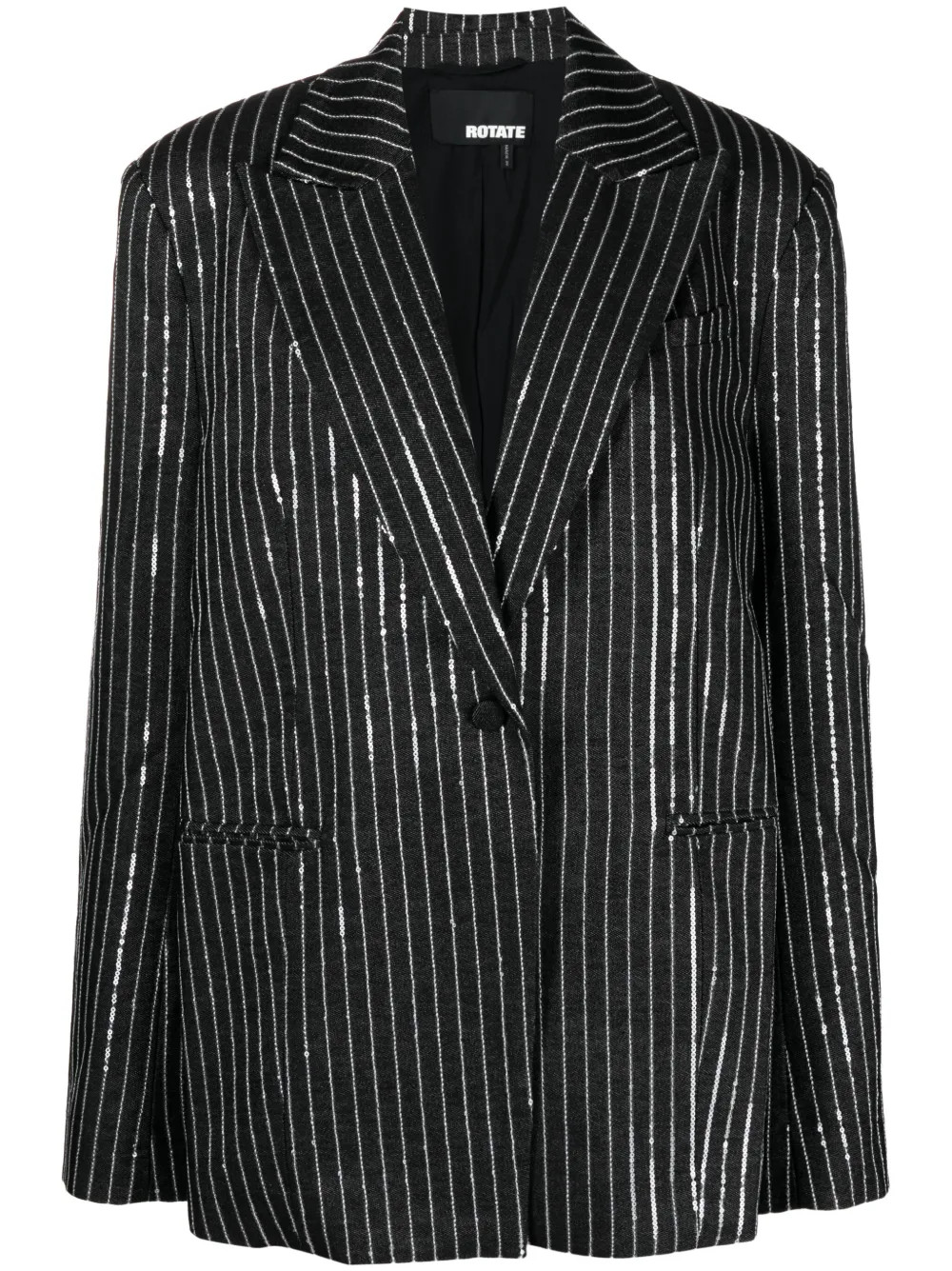sequinned striped single-breasted blazer | Farfetch Global