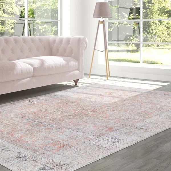 Distressed Geometric Farmhouse Indoor Area Rug or Runner | Wayfair North America