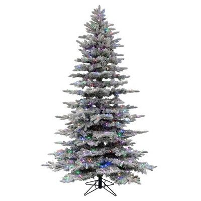 Vickerman 7.5' x 57" Flocked Arctic Fir Artificial Christmas Tree, RGB Color Changing Low Voltage... | Target