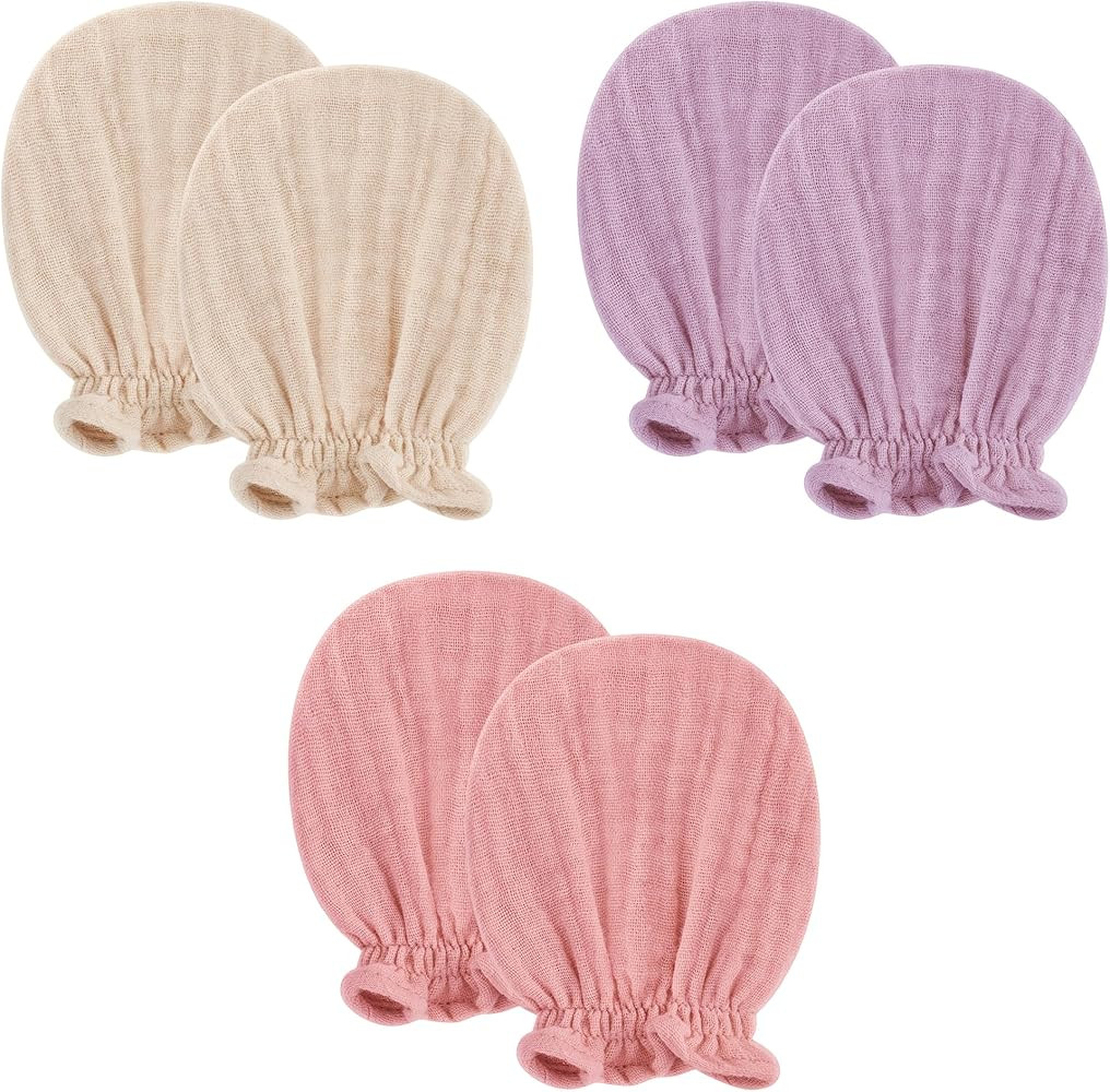 Pro Goleem Muslin Baby Mittens for Newborn, 100% Cotton No Scratch Soft Breathable Gloves for Boy... | Amazon (US)