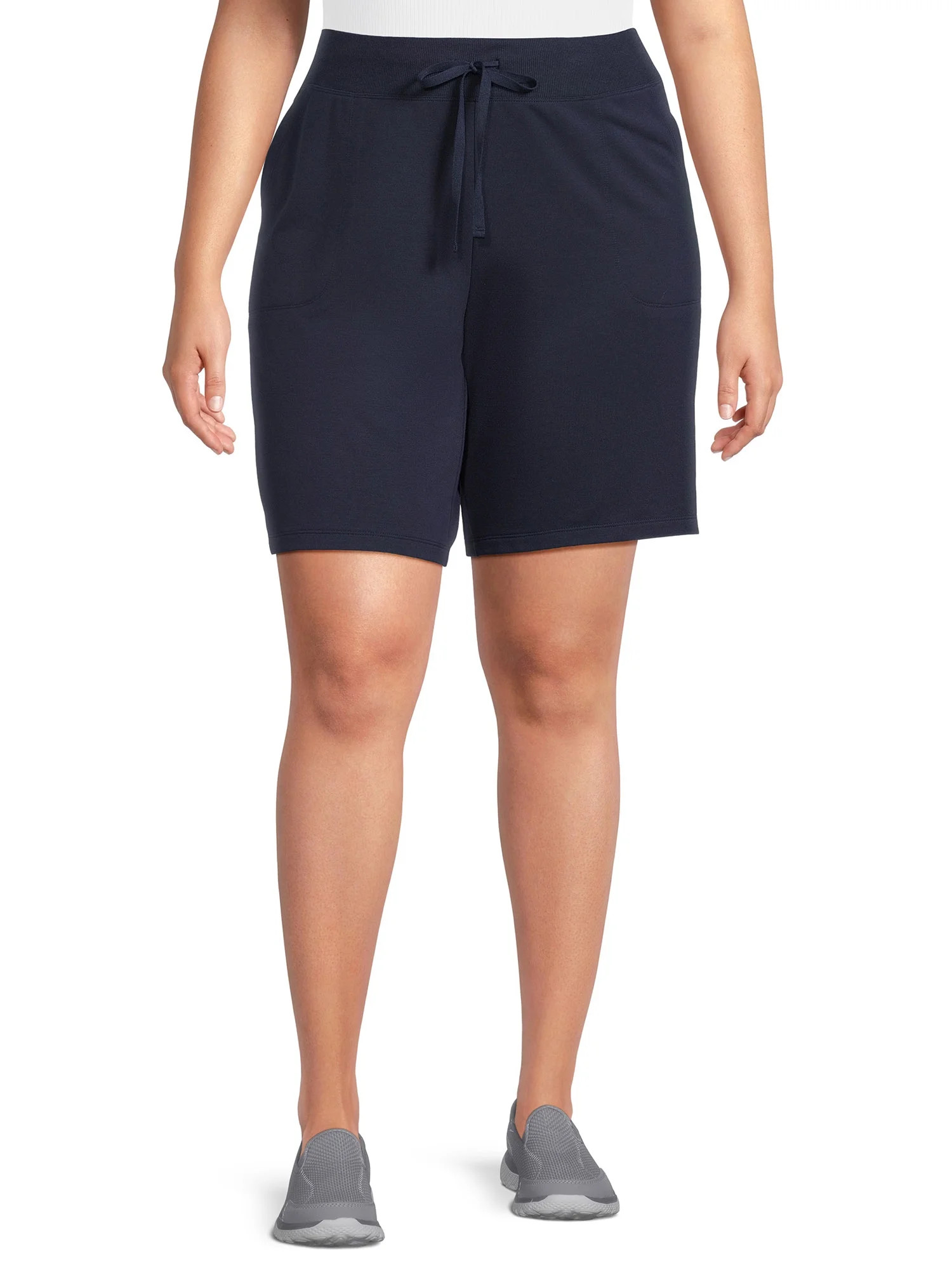 Athletic Works Women's and Women's Plus French Terry Cloth Bermuda Shorts, Sizes XS-4X | Walmart (US)