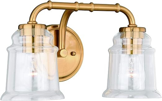 Toledo 2 Light Brass Industrial Jar Bathroom Vanity Fixture | Amazon (US)