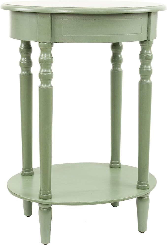 Décor Therapy Simplify Oval Accent Table Oak Antique, Dark Green | Amazon (US)