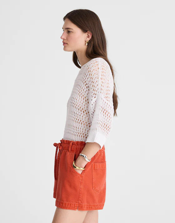 Tie-Waist Shorts in Garment Dye: Airy Denim Edition | Madewell