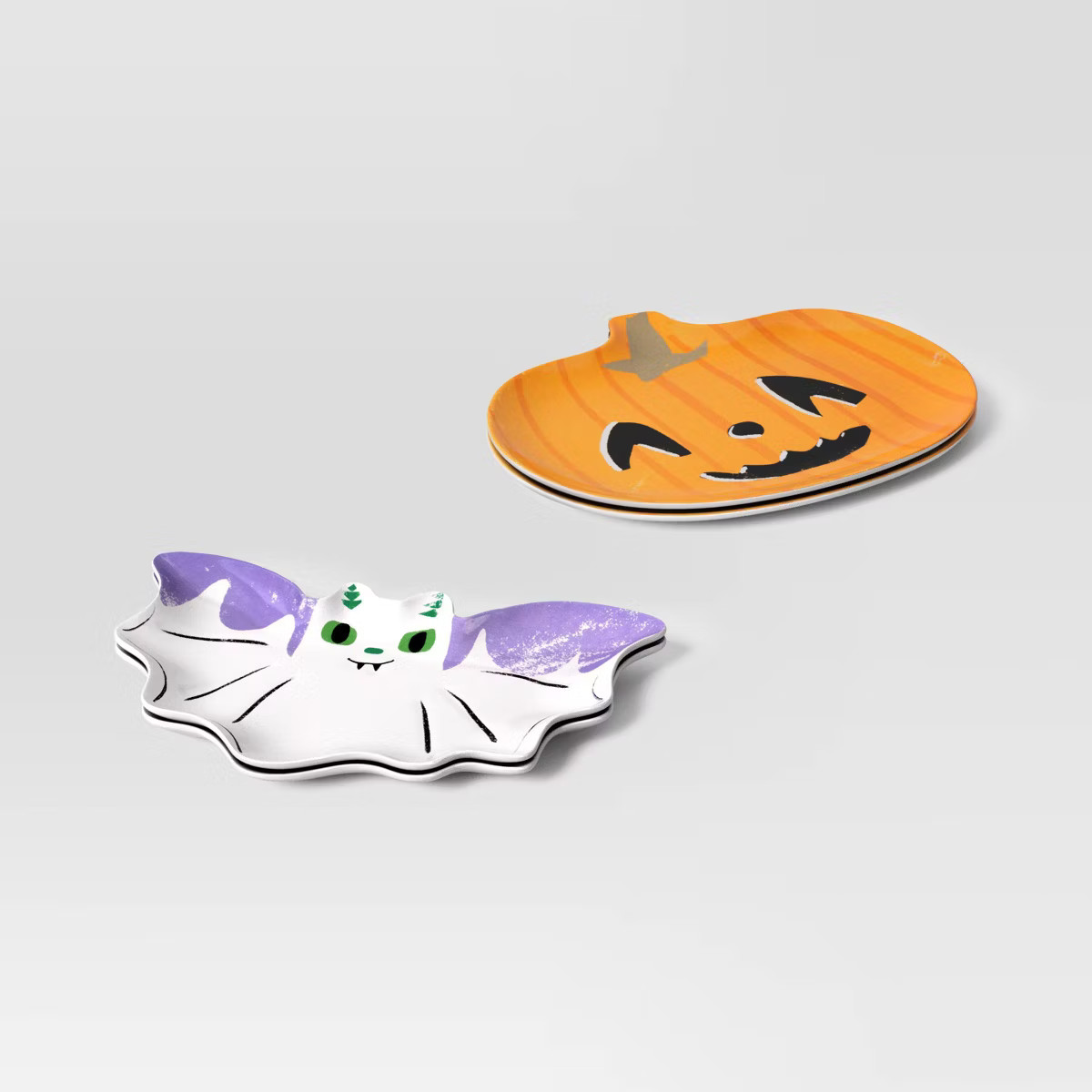 4pk 8.125" Halloween Melamine Novelty Bats/Pumpkins Dinner Plates - Hyde and EEK! Boutique™ | Target