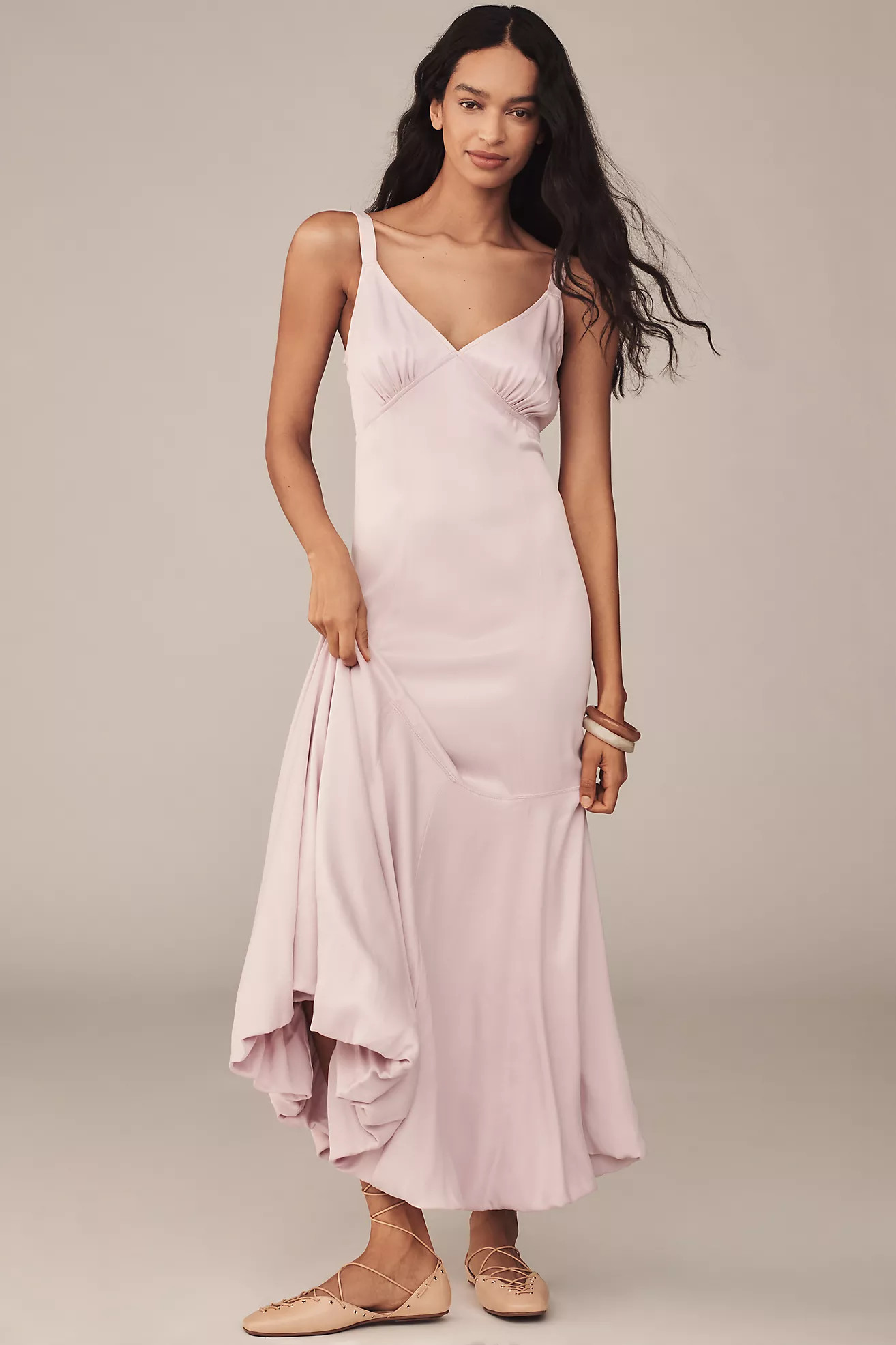Maeve Sleeveless V-Neck Open-Back Maxi Dress | Anthropologie (US)