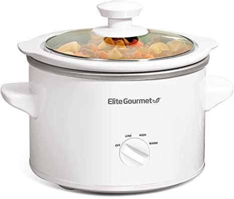 Elite Gourmet MST-250XW Electric Slow Cooker Ceramic Pot, with Adjustable Temp, Entrees, Sauces, ... | Amazon (US)