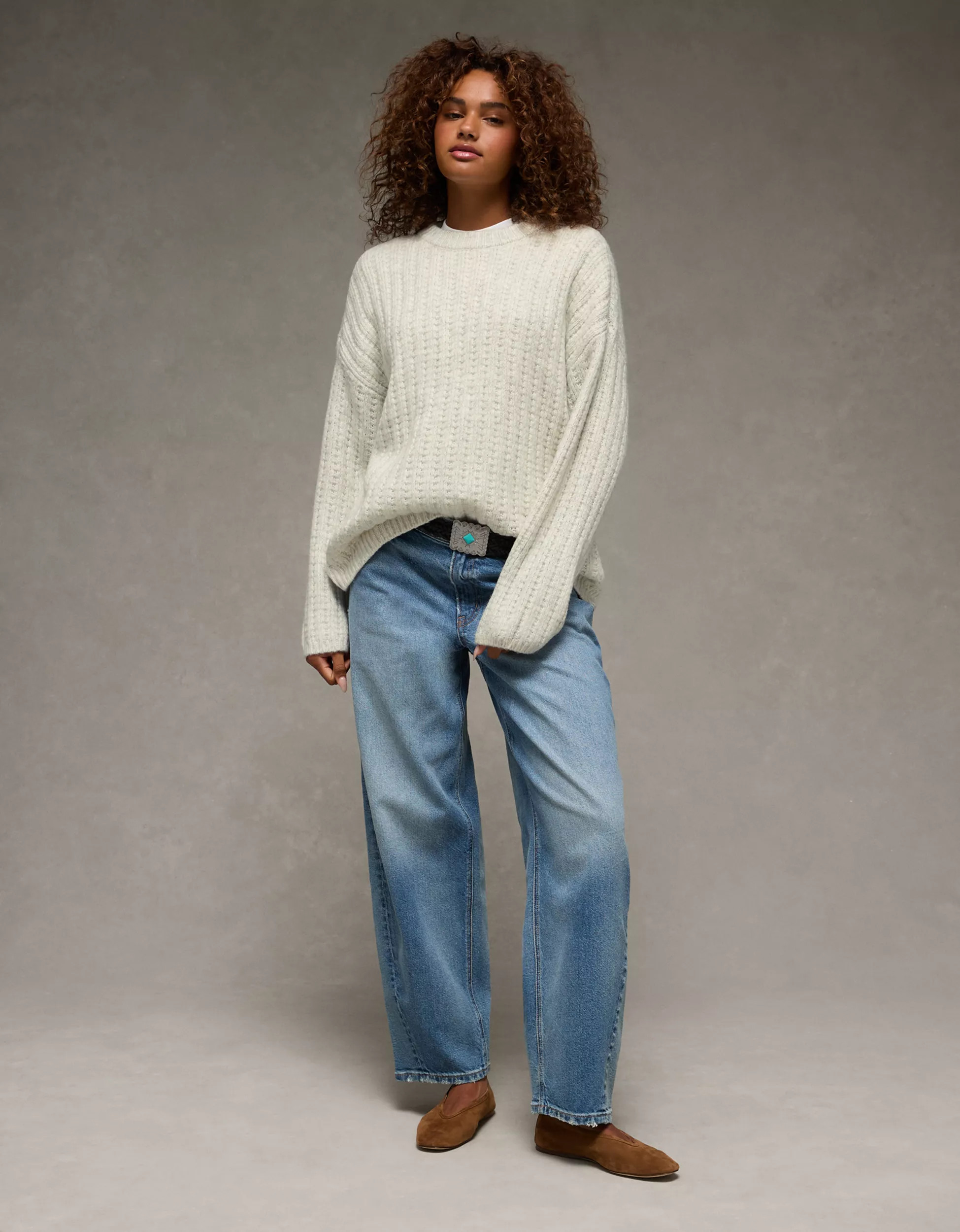 AE Oversized Waffle Sweater | American Eagle Outfitters (US & CA)