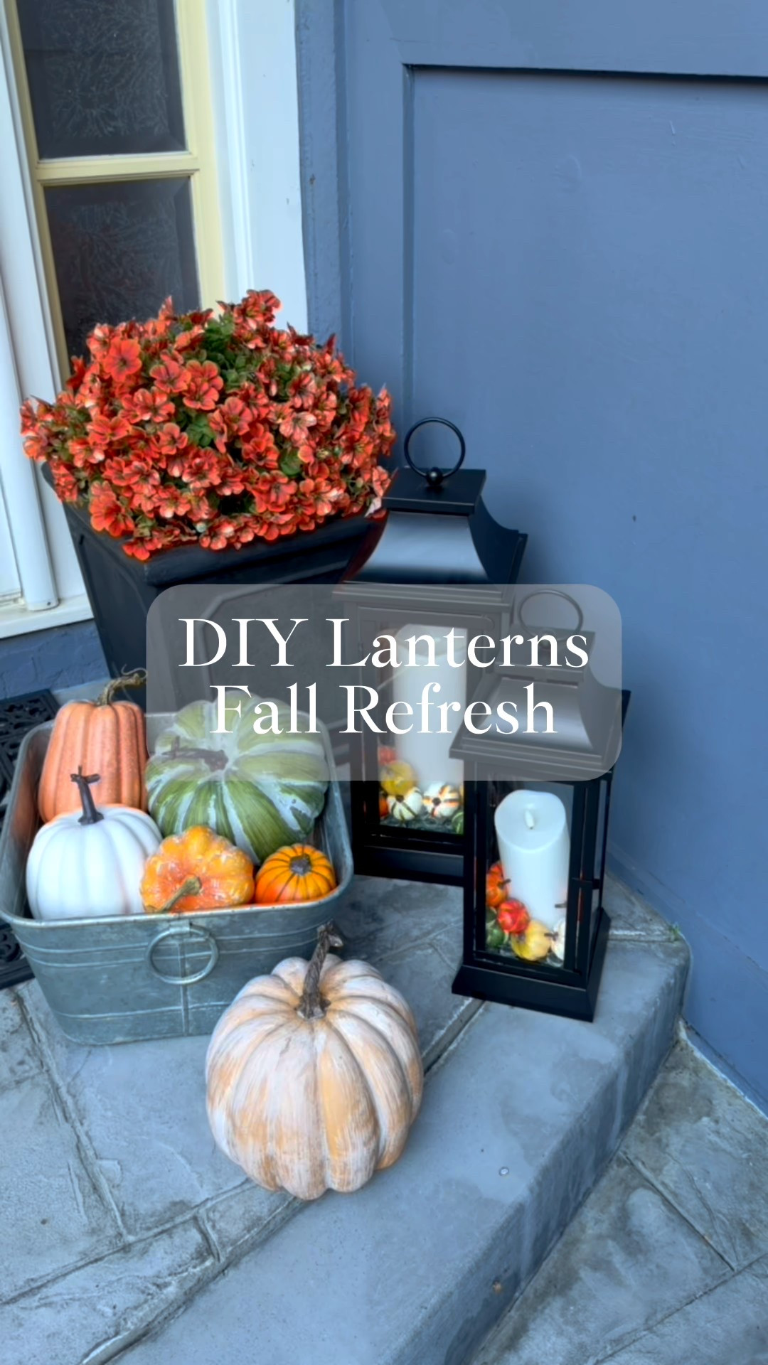 Lanterns that say Welcome Fall 🎃🍂
 I swapped out my outdoor summer décor with these easy Fall touches from Amazon! A candle, glass beads, and mini pumpkins turned my lanterns into the perfect front porch DIY. 
 
Cozy, classic, and festive through Thanksgiving! ✨
 
#FallPorchDecor #DIYLanterns #WelcomeFall #FallDecorIdeas #PorchGoals

#LTKHalloween #LTKSeasonal #LTKHome