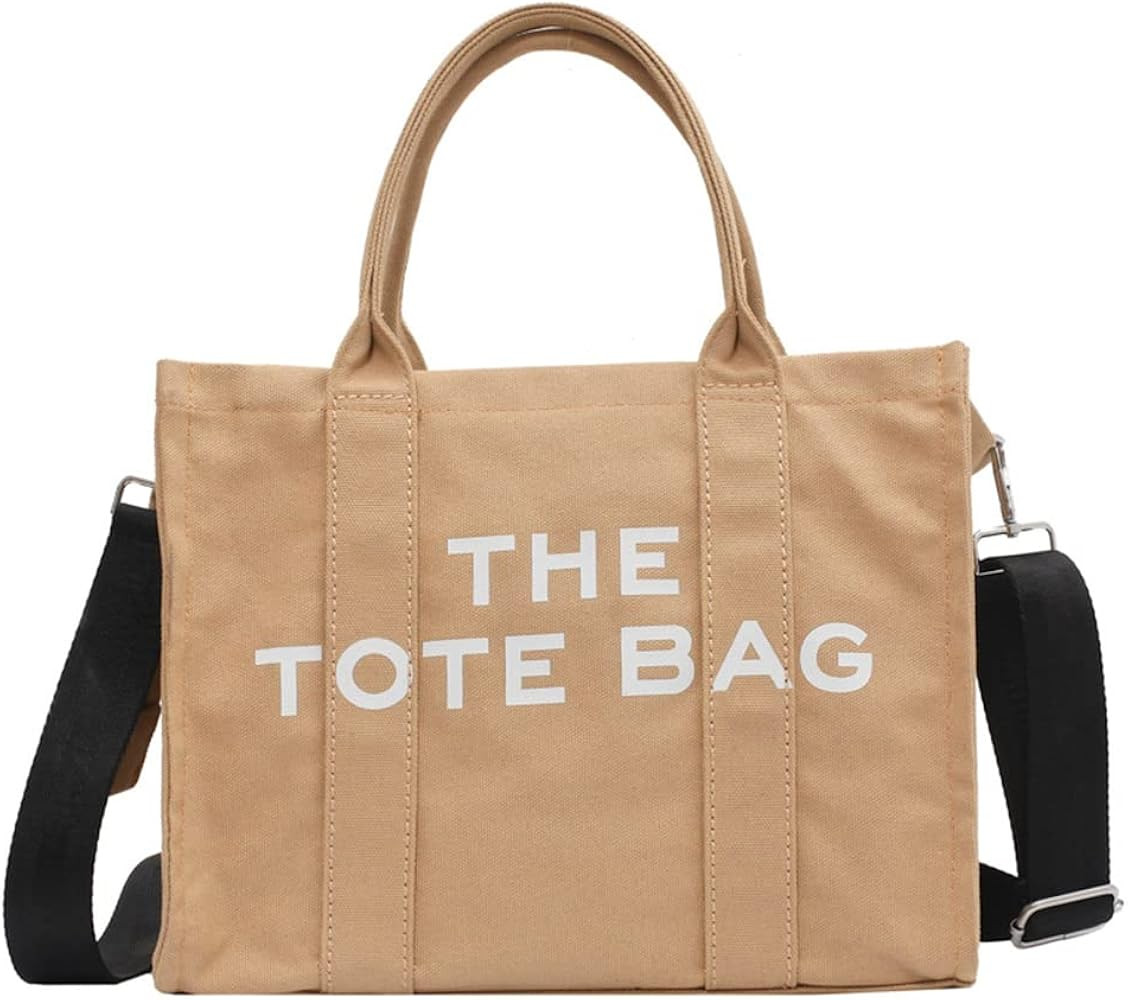 Canvas Tote Bags for Women Handbag Tote Purse with Zipper Canvas Crossbody Bag for Office, Travel, S | Amazon (US)