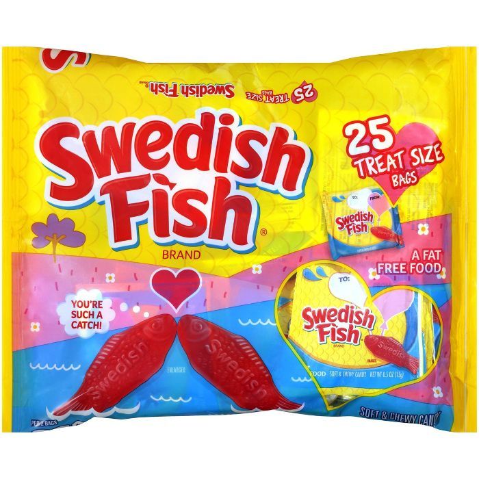 Swedish Fish Valentine&#39;s Day Exchange Treat Size - 13.2oz/25ct | Target
