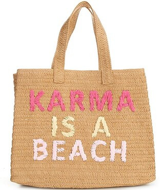 Karma Is A Beach Straw Tote Bag | Dillard's