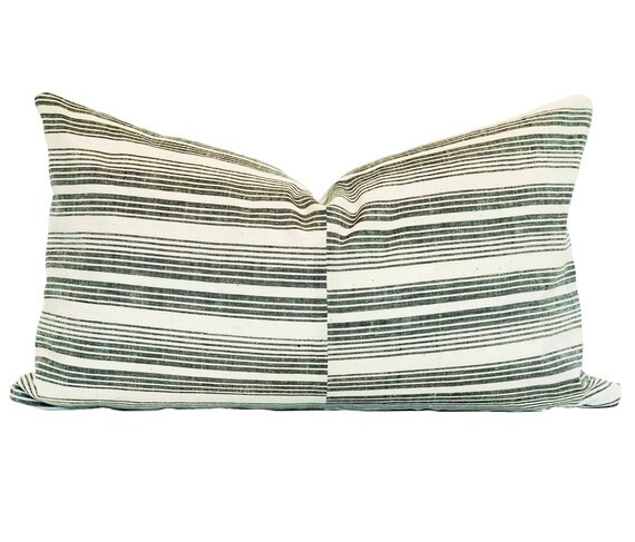 MOAB LUMBAR | 12x20 Black + White Stripe Lumbar Pillow | Etsy (US)