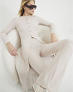 Cream Long Sleeve Longline Cardigan | River Island UK & IE