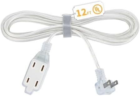 12 Ft 3 Outlet Extension Cords, Clear Extension Cord with UL-Certified, Thin Extension Cord Indoo... | Amazon (US)