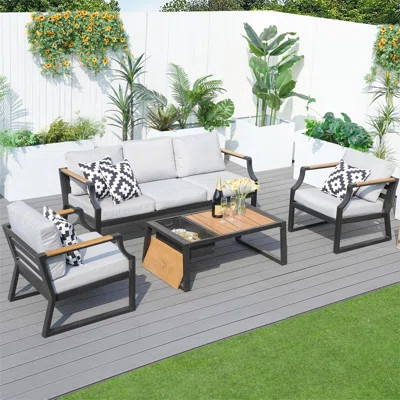 Madilee 7 - Person Outdoor Seating Group with Cushions | Wayfair North America