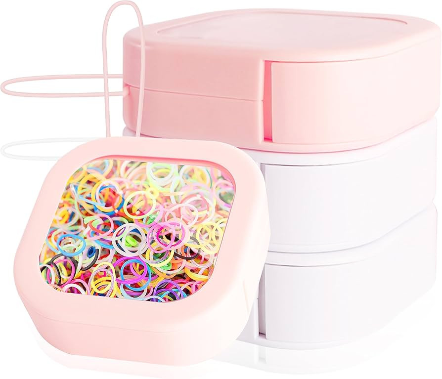 Hair Tie Organizer, 4 Pcs Small Portable Hair Tie Storage Holder Qtip Dispenser for Hair Tie Acce... | Amazon (US)