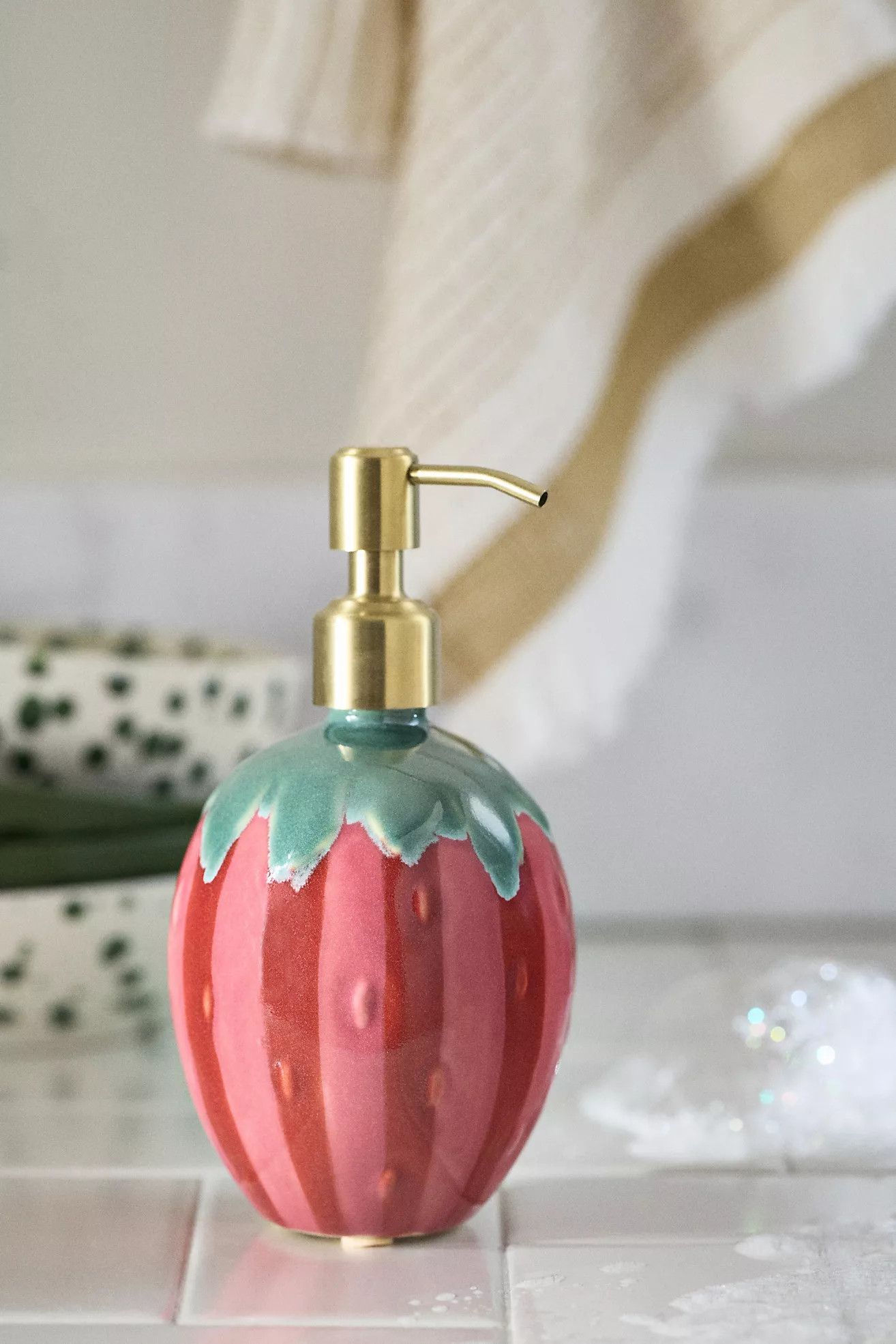 Meyer Ceramic Strawberry Soap Dispenser | Anthropologie (US)