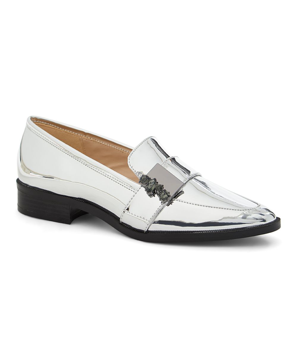 Nine West Women's Loafers XSI65 - Silver Westlake Leather Loafer - Women | Zulily