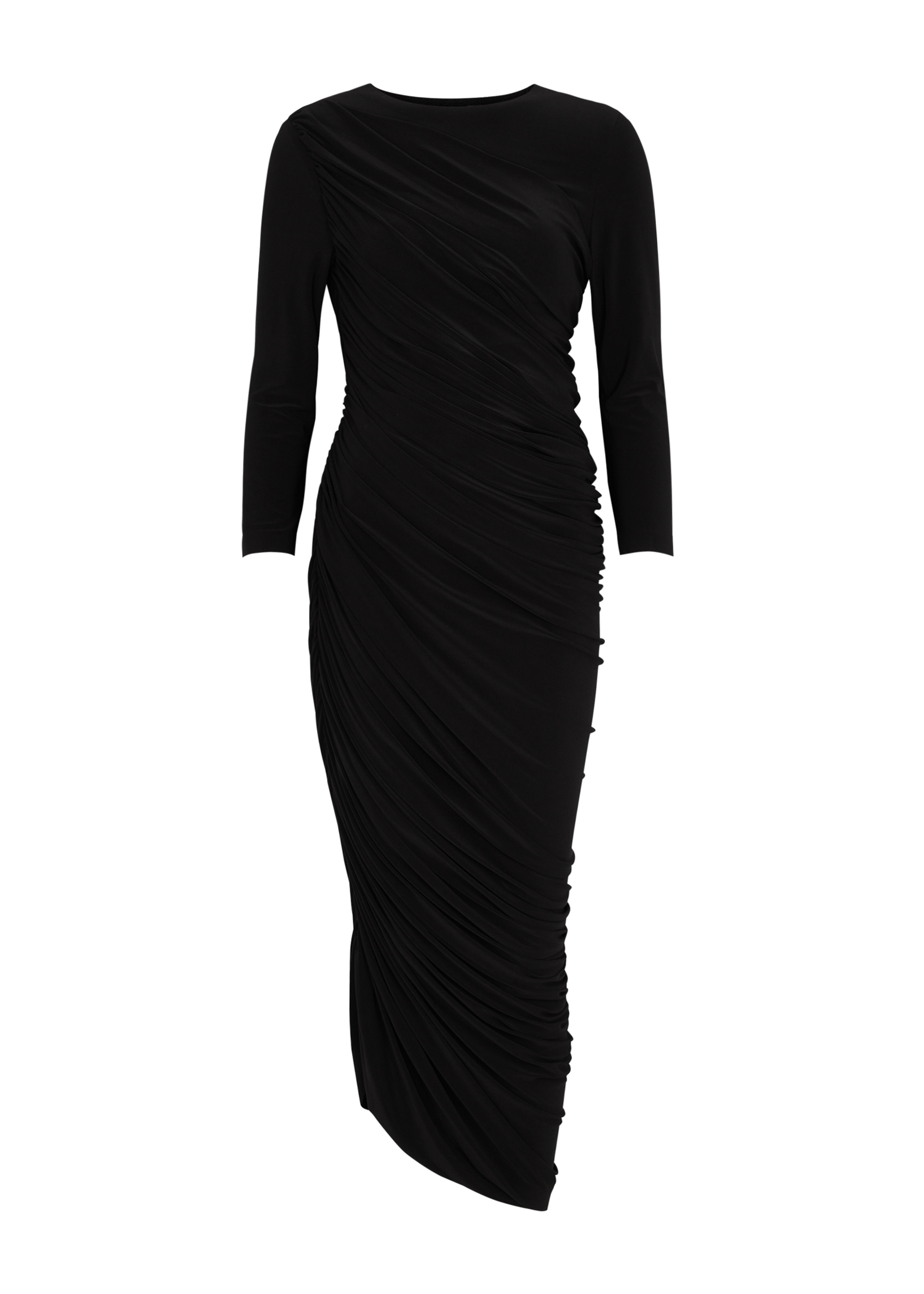 Diana asymmetric ruched jersey midi dress | Harvey Nichols