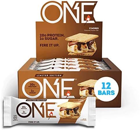 ONE Protein Bars, Smores, Gluten Free Protein Bars with 20g Protein and only 1g Sugar, Guilt-Free... | Amazon (US)