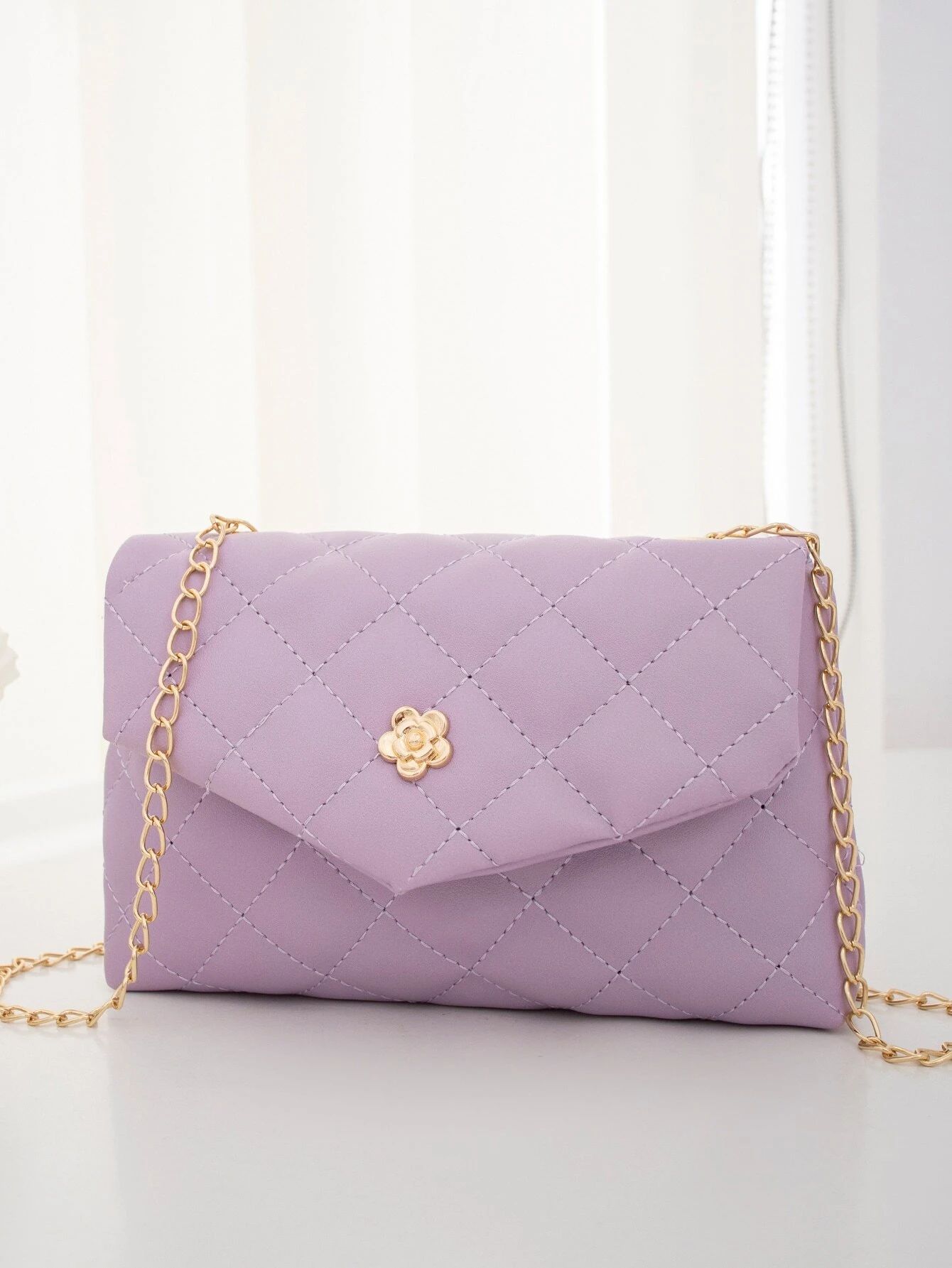 Geometric Quilted Chain Crossbody Bag | SHEIN