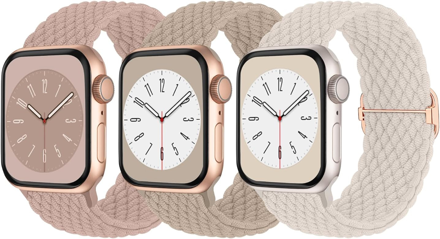 3 Pack Braided Solo Loop Compatible with Apple Watch Band 38mm 40mm 41mm 42mm 44mm 45mm 49mm for ... | Amazon (US)