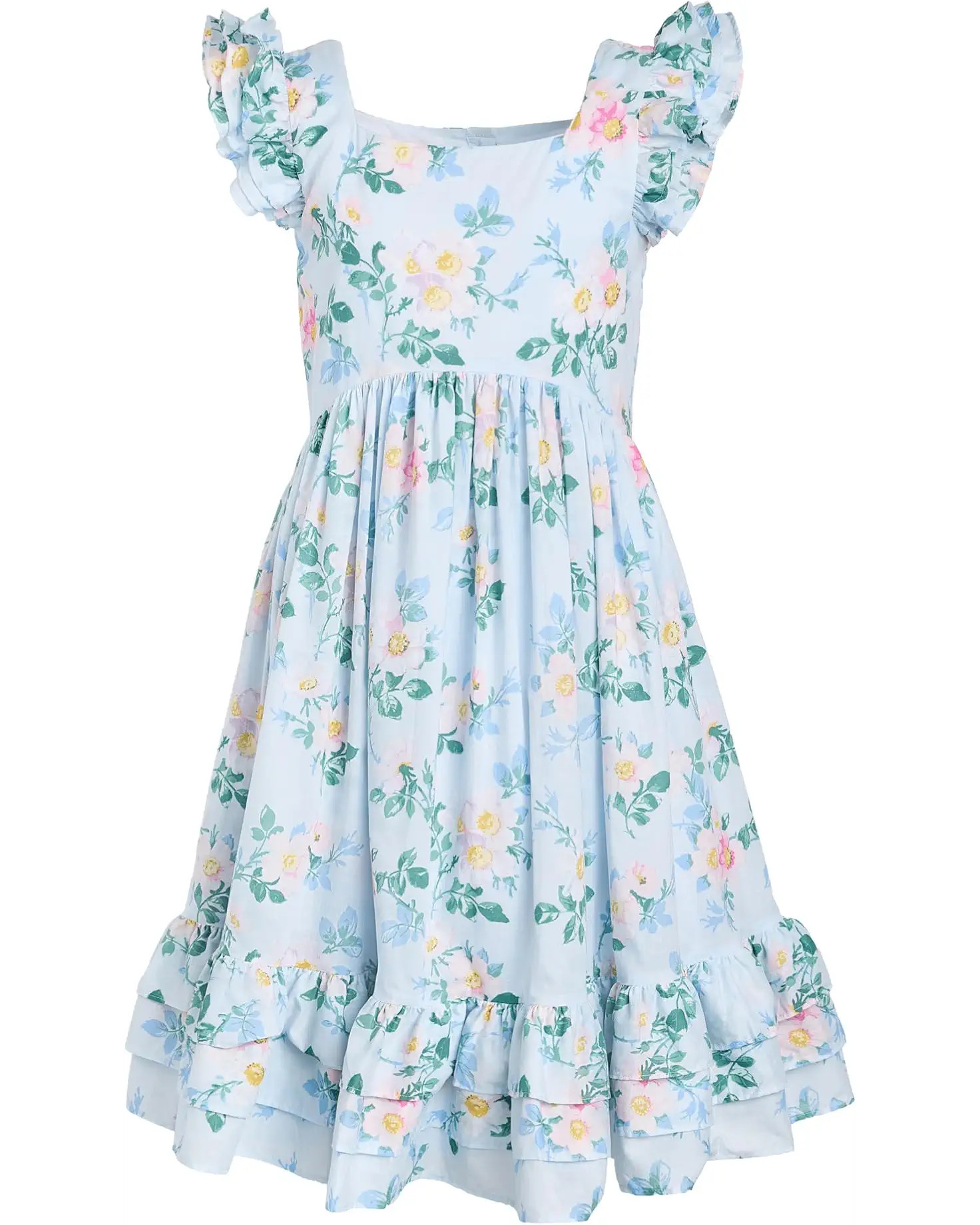 Flutter Sleeve Floral Dress (Toddler/Little Kids/Big Kids) | Zappos