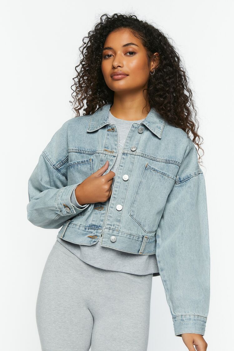 Women's Cropped Denim Jacket Small | Forever 21