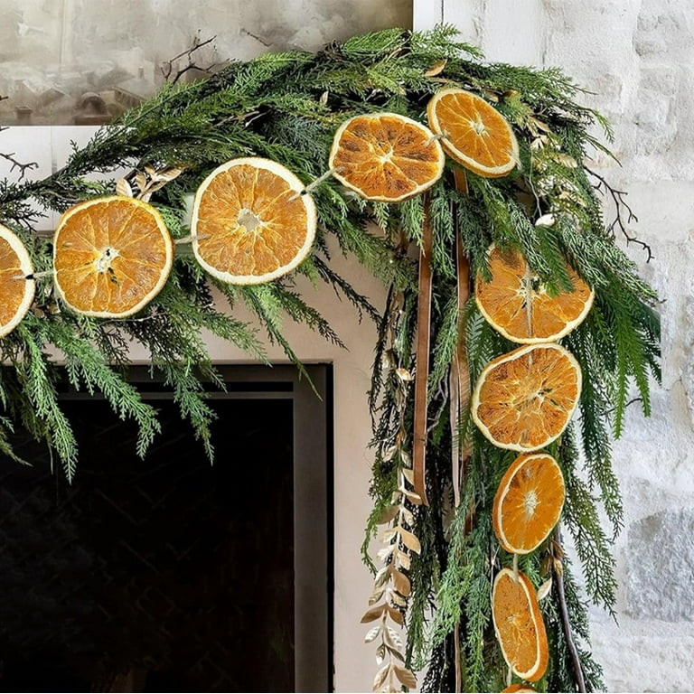 Christmas Decorations, 10 Ft Dried Orange Slice Christmas Garland, Rustic Orange Garland for Mant... | Walmart (US)