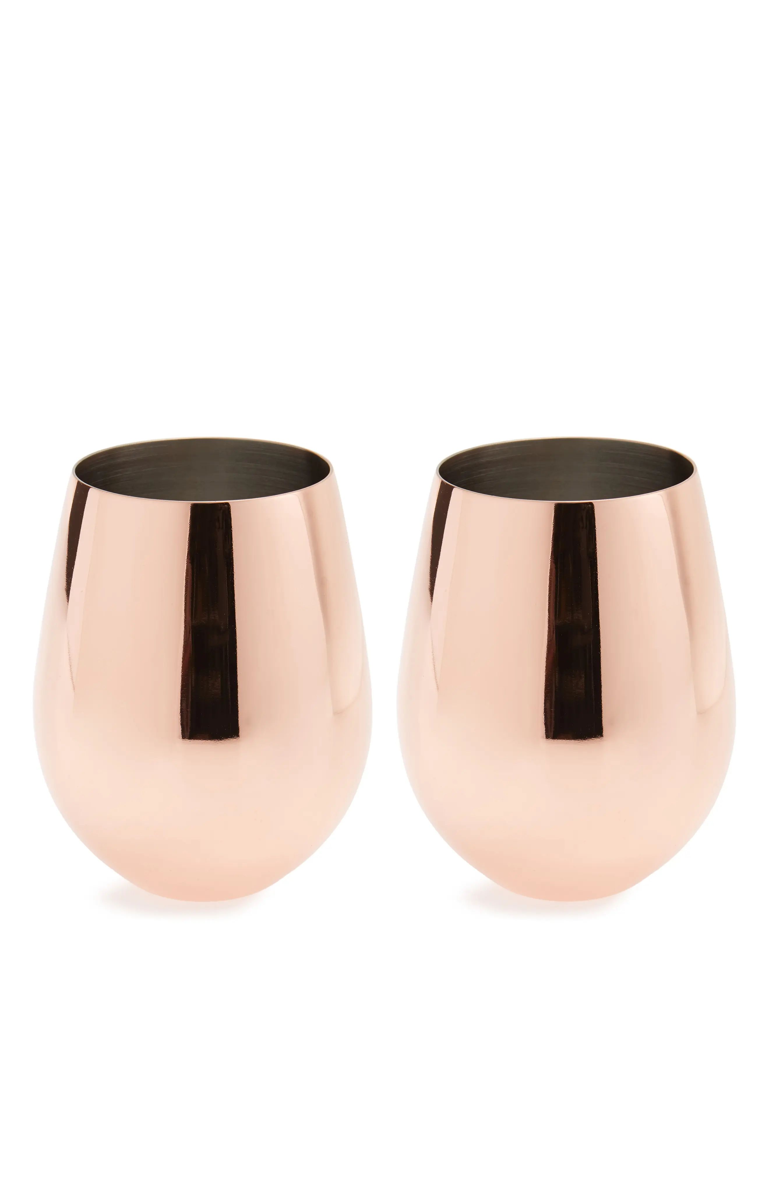 Set of 2 Stemless Copper Wine Glasses | Nordstrom