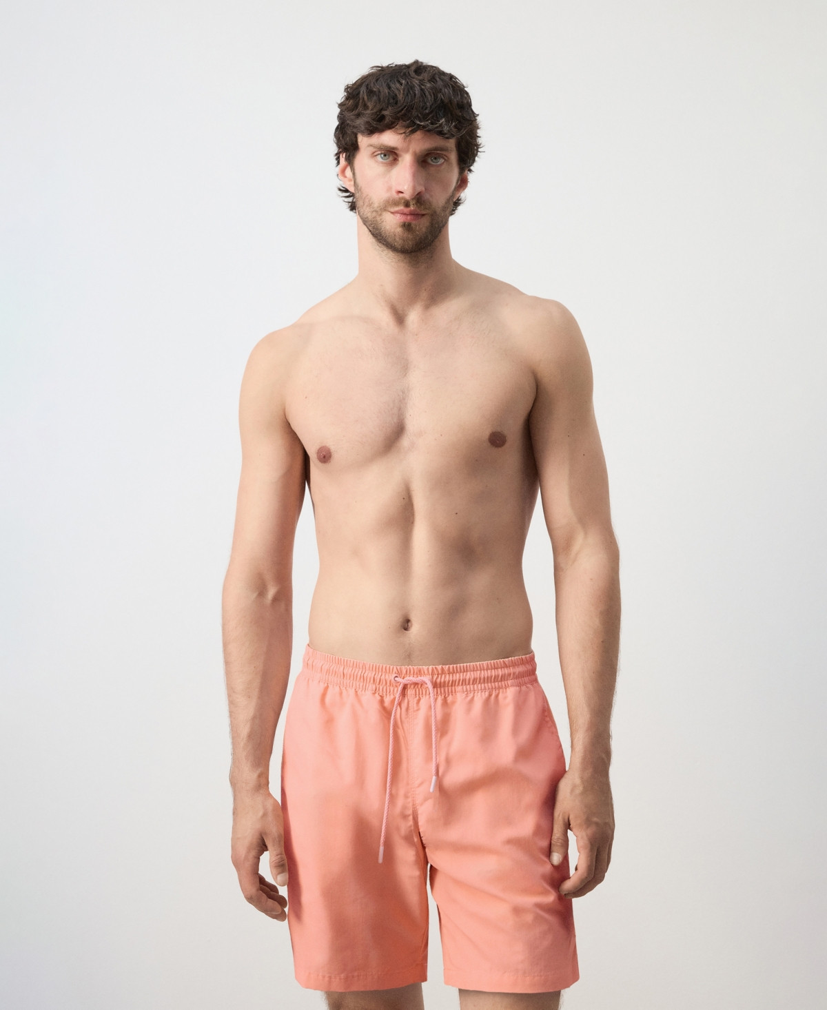 Mango Men's Basic Drawstring Swimsuit - Salmon | Macy's
