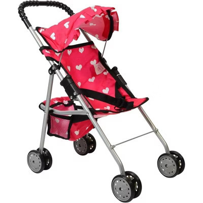 The New York Doll Collection Baby Doll Stroller - My First Toy Stroller for Kids Age 1+ Pink Heart Design | Target