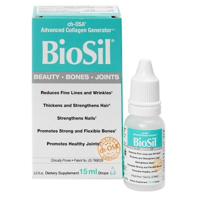 BioSil Collagen Generator Drops with Patented ch-OSA Complex, Generates & Protects Collagen, Vegan Hair, Skin & Nails Supplement, 0.5 fl oz | Target