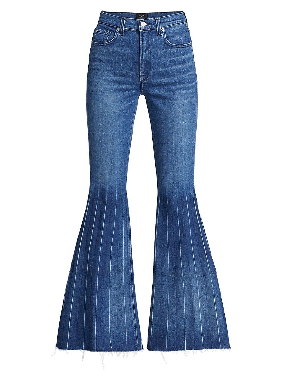7 For All Mankind Women's High-Rise Mega-Flare Jeans - Greenwich - Size Denim: 28 | Saks Fifth Avenue