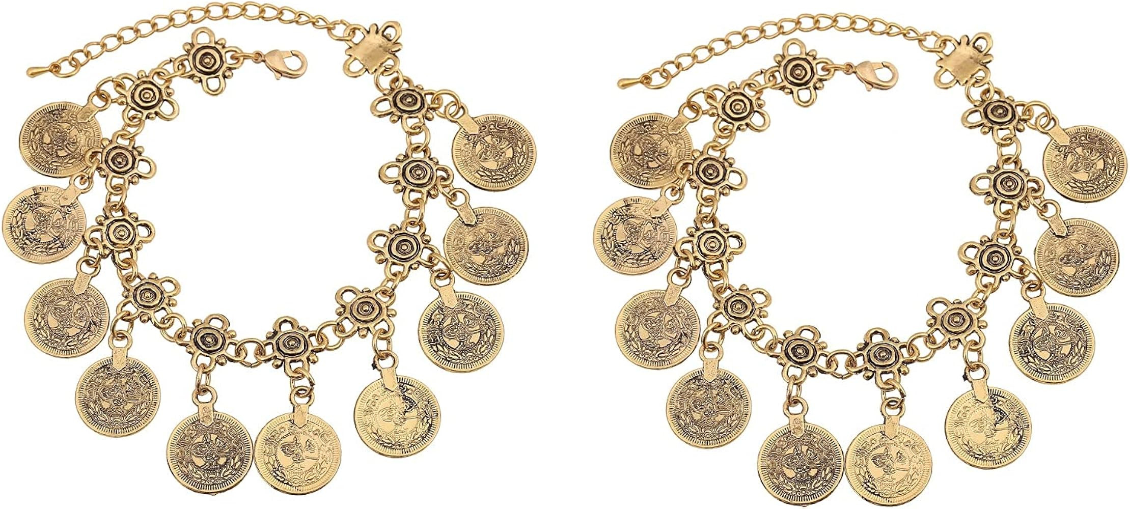 Boho coin sandals Anklet Bracelet Bohemian Tassel Barefoot Sandals Chain Jewelry Belly Dance Ankl... | Amazon (US)