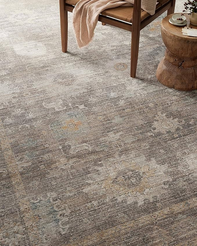 Magnolia Home by Joanna Gaines x Loloi Millie MIE-05 Collection Stone/Natural 5'-3" x 5'-3" Round... | Amazon (CA)